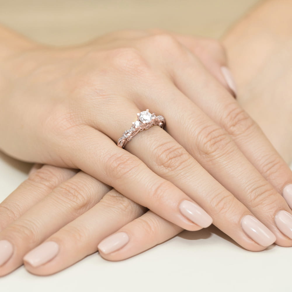 Inel Aur 14K cu Safir Alb 0.60 ct si Diamante Naturale 0.33 ct
