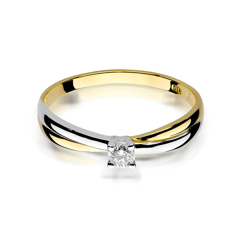 Inel Aur 9K cu Diamant Natural 0.08 ct
