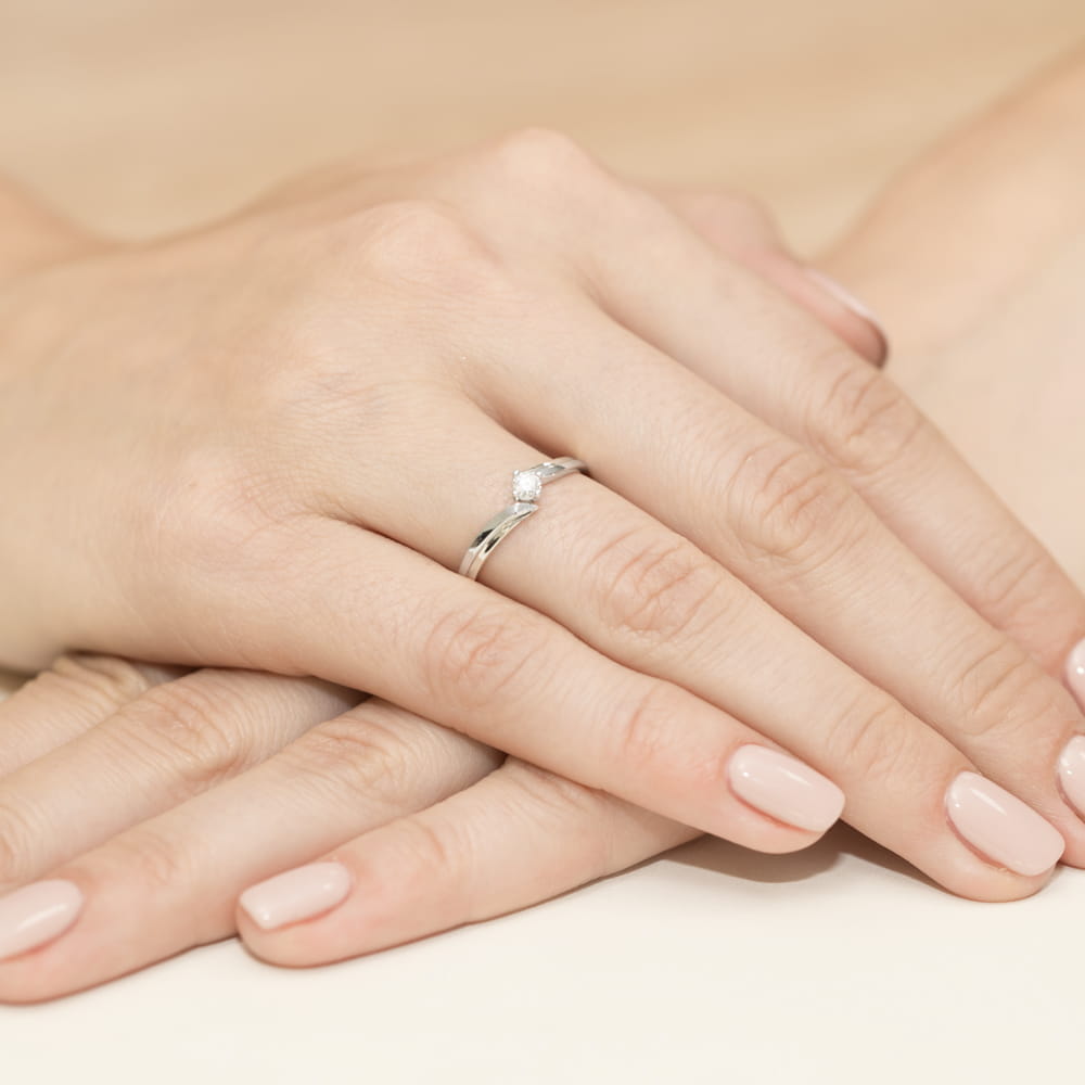 Inel Aur 14K W0231 Diamant Cultivat 0.25ct