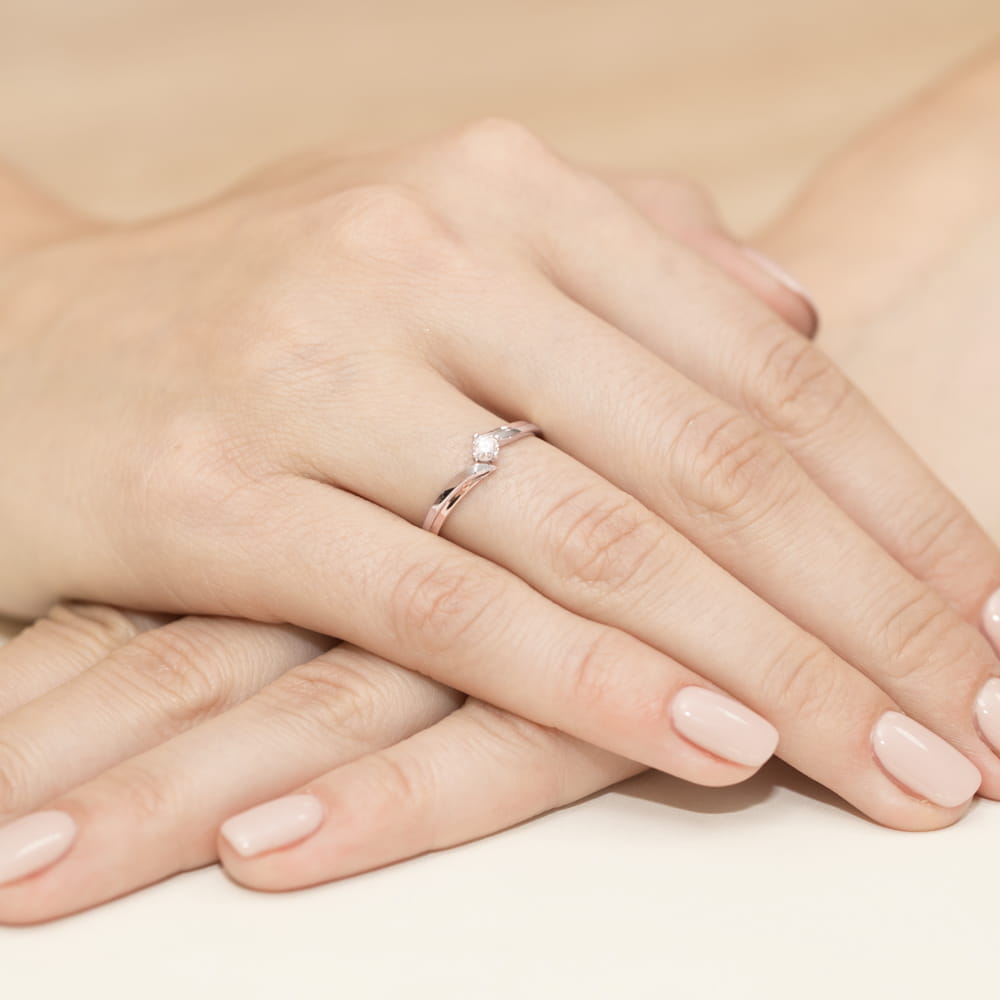 Inel Aur 14K W0231 Diamant Cultivat 0.25ct