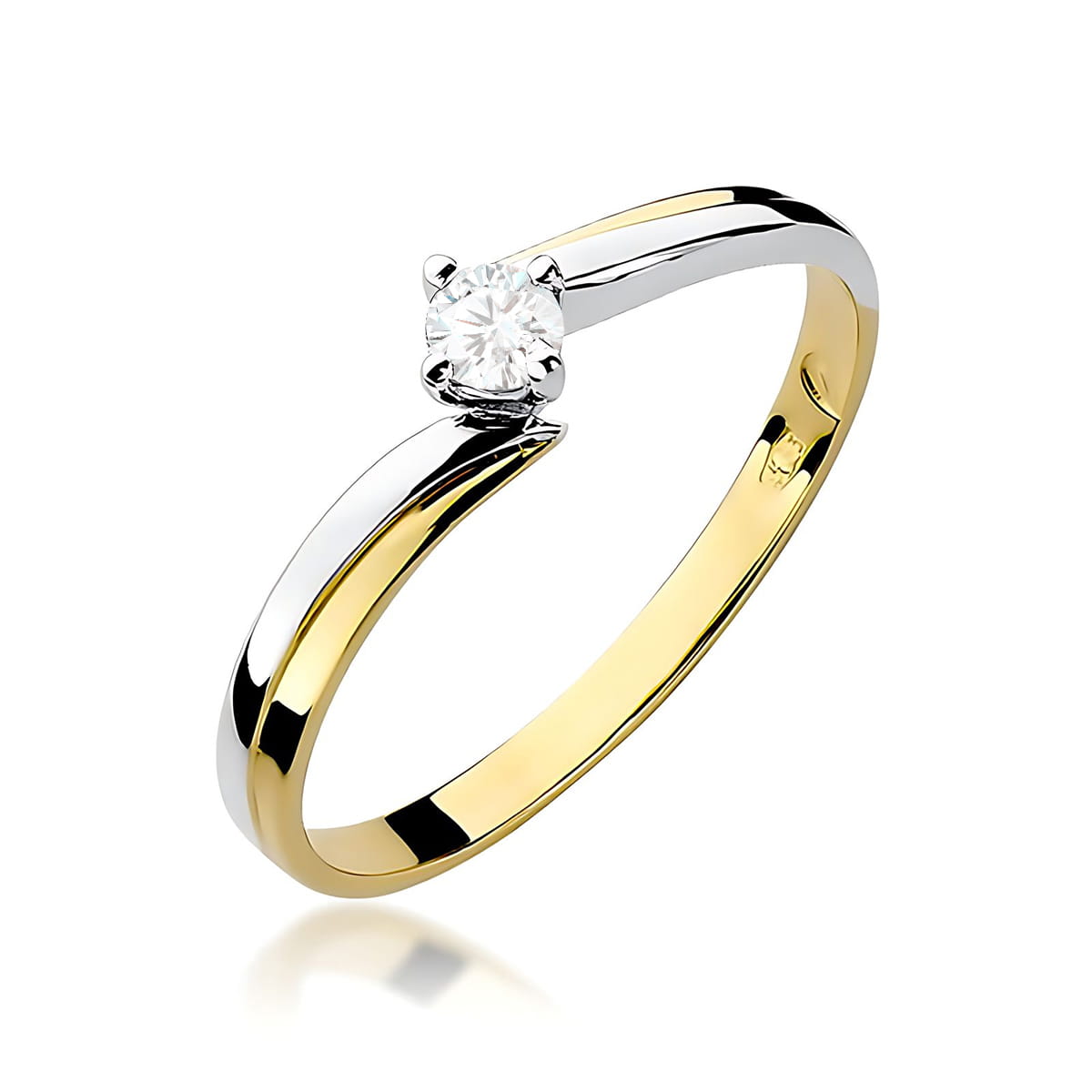 Inel Aur 9K cu Diamant Natural 0.10 ct
