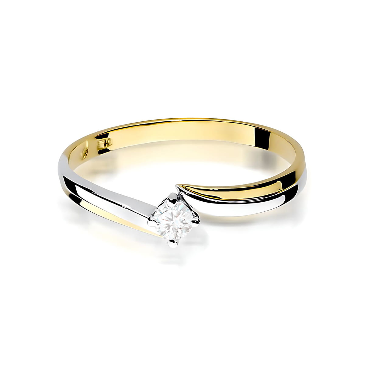 Inel Aur 9K cu Diamant Natural 0.10 ct