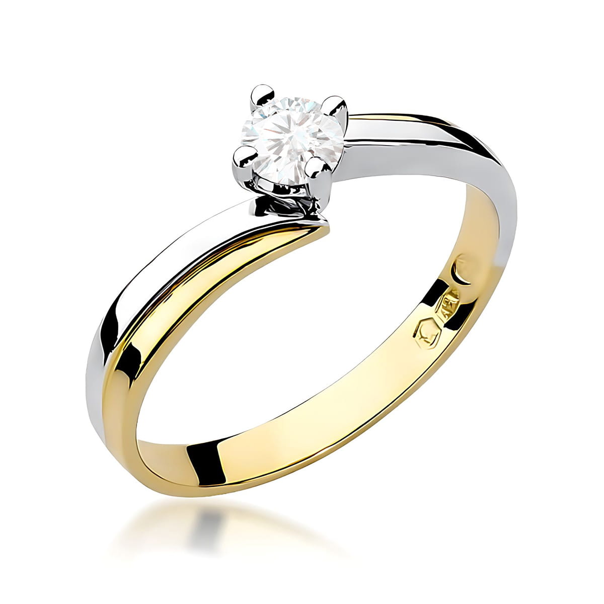 Inel Aur 9K cu Diamant Natural 0.25 ct