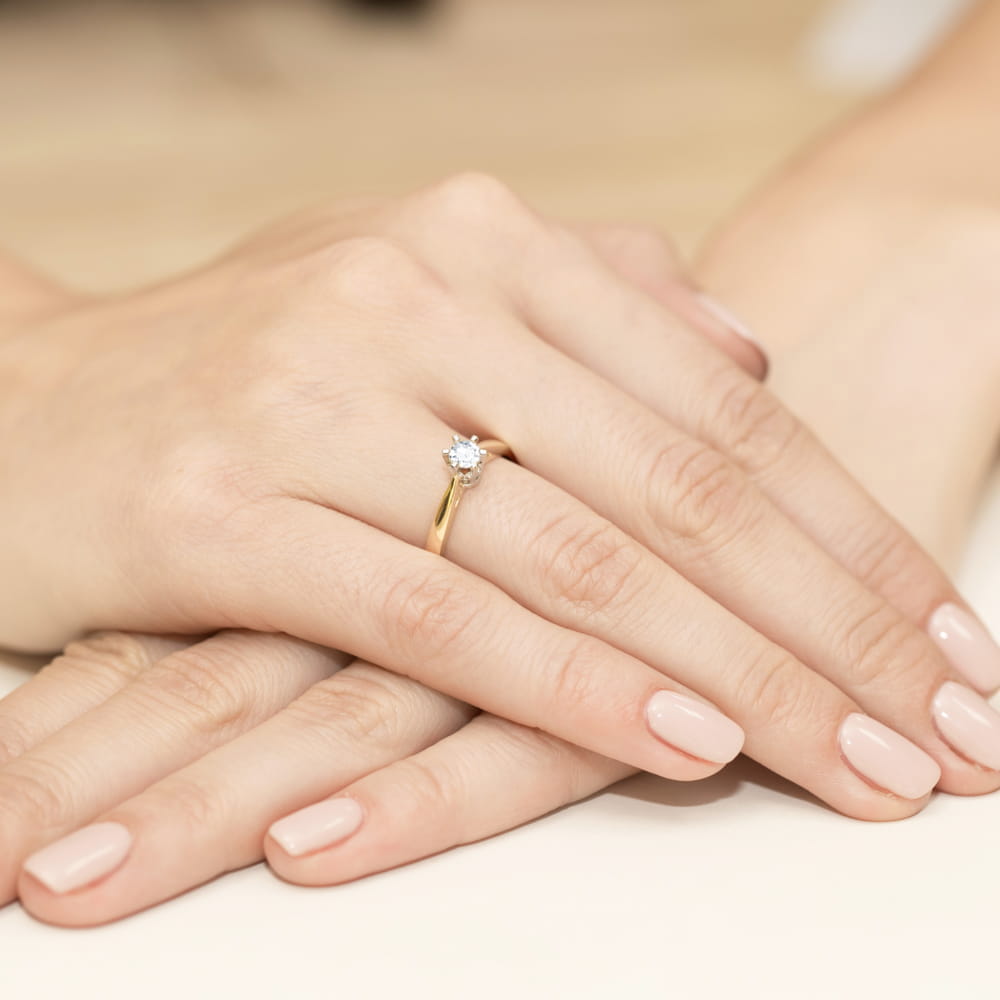 Inel Aur 9K cu Diamant Natural 0.25 ct