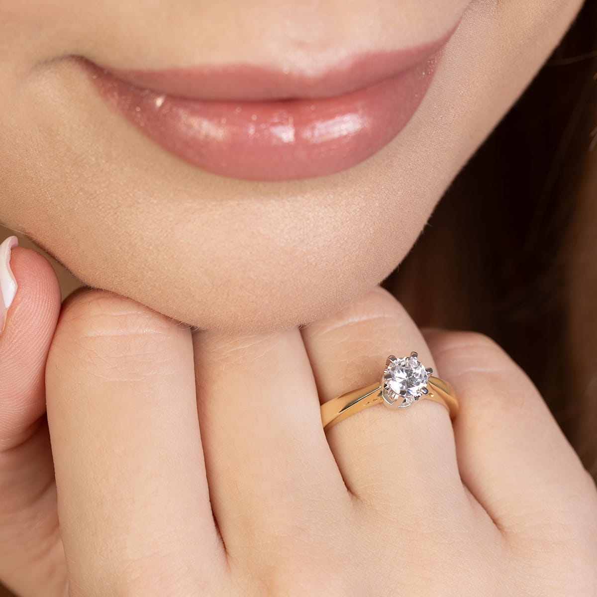 Inel Aur 9K cu Diamant Natural 1.00 ct