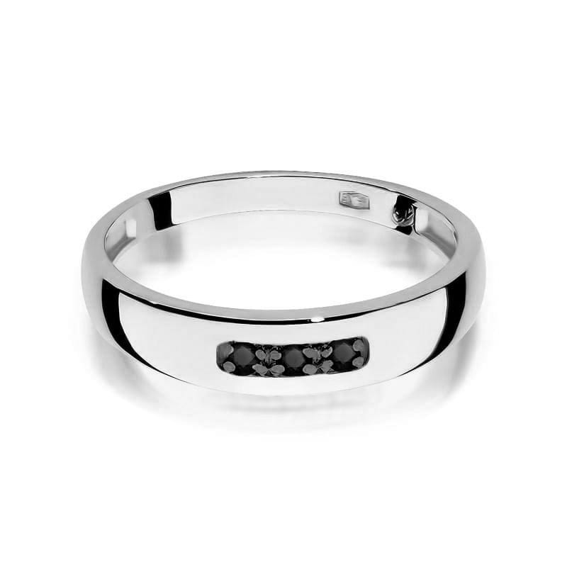 Inel Aur 9K cu Diamante Naturale Negre 0.04 ct