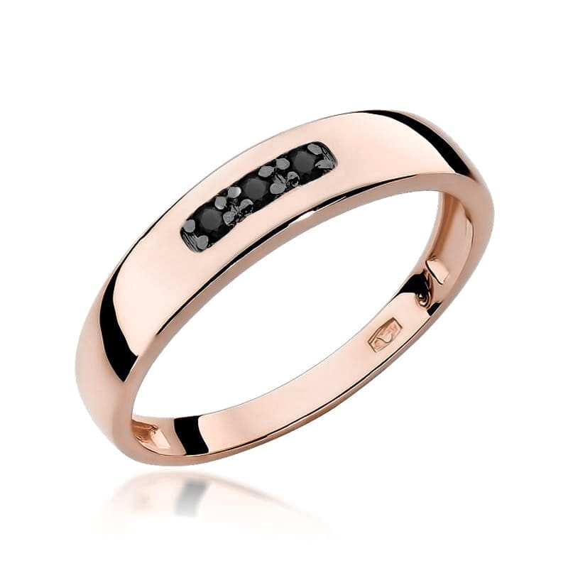 Inel Aur 14K cu Diamante Negre Naturale 0.04 ct