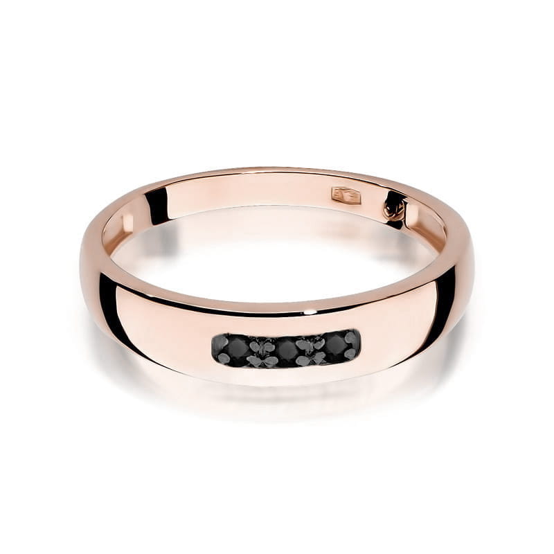 Inel Aur 14K cu Diamante Negre Naturale 0.04 ct