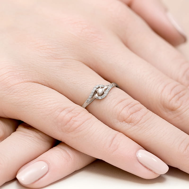 Inel Aur 9K cu Diamante Naturale 0.11 ct