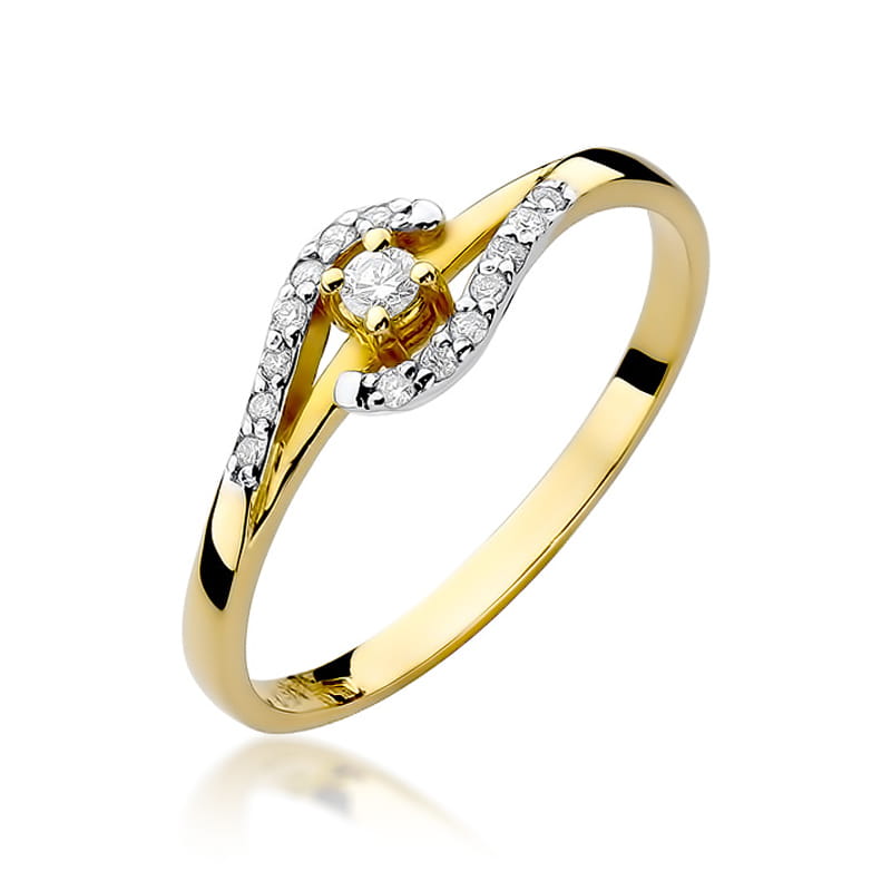 Inel Aur 9K cu Diamante Naturale 0.11 ct