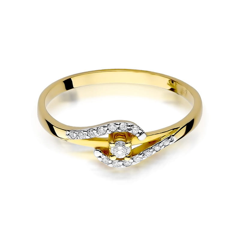 Inel Aur 9K cu Diamante Naturale 0.11 ct