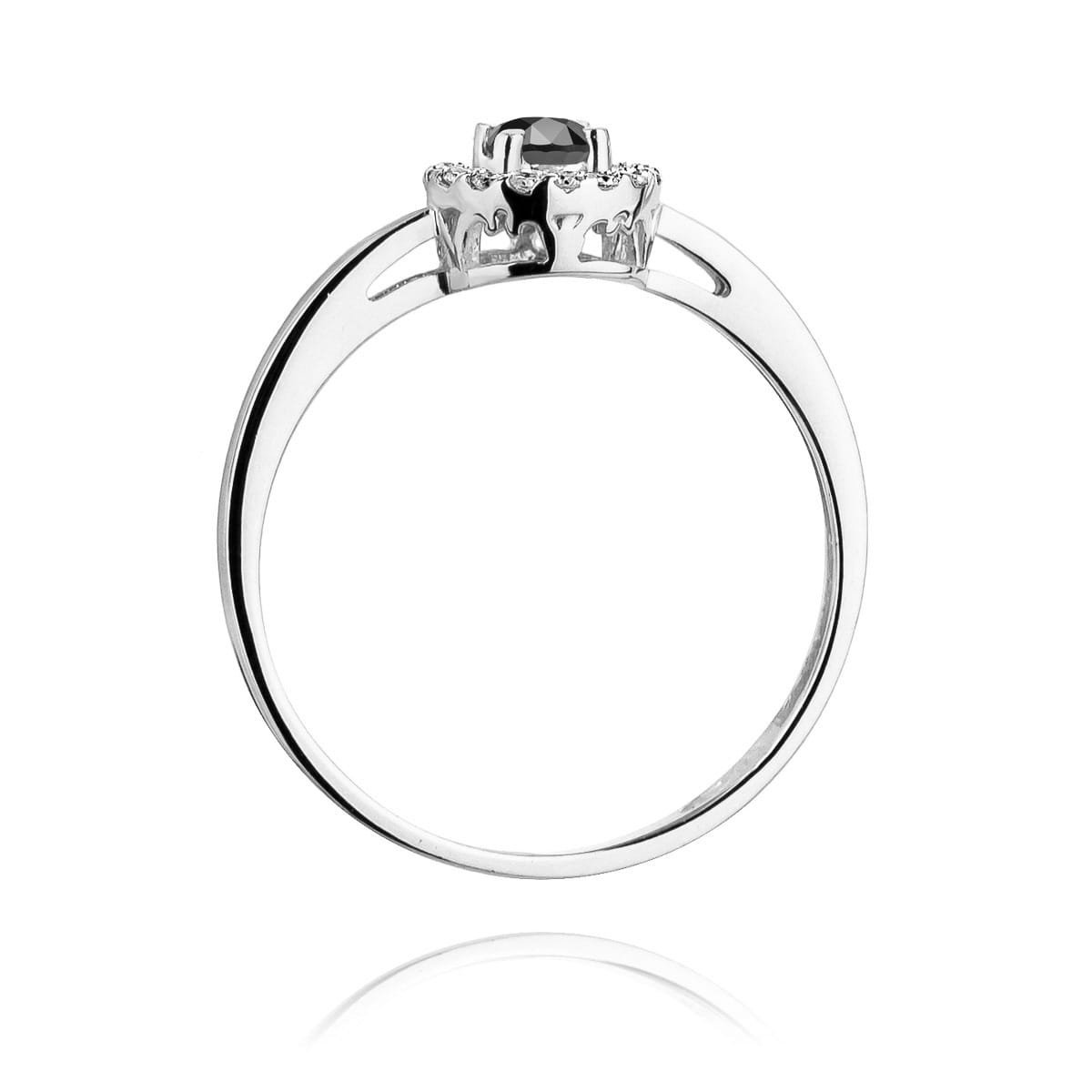 Inel Aur 9K cu Diamante Naturale Albe si Negre 0.20 ct
