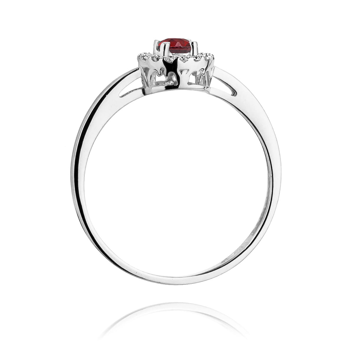 Inel Aur 9K cu Rubin 0.15 ct si Diamante Naturale 0.08 ct