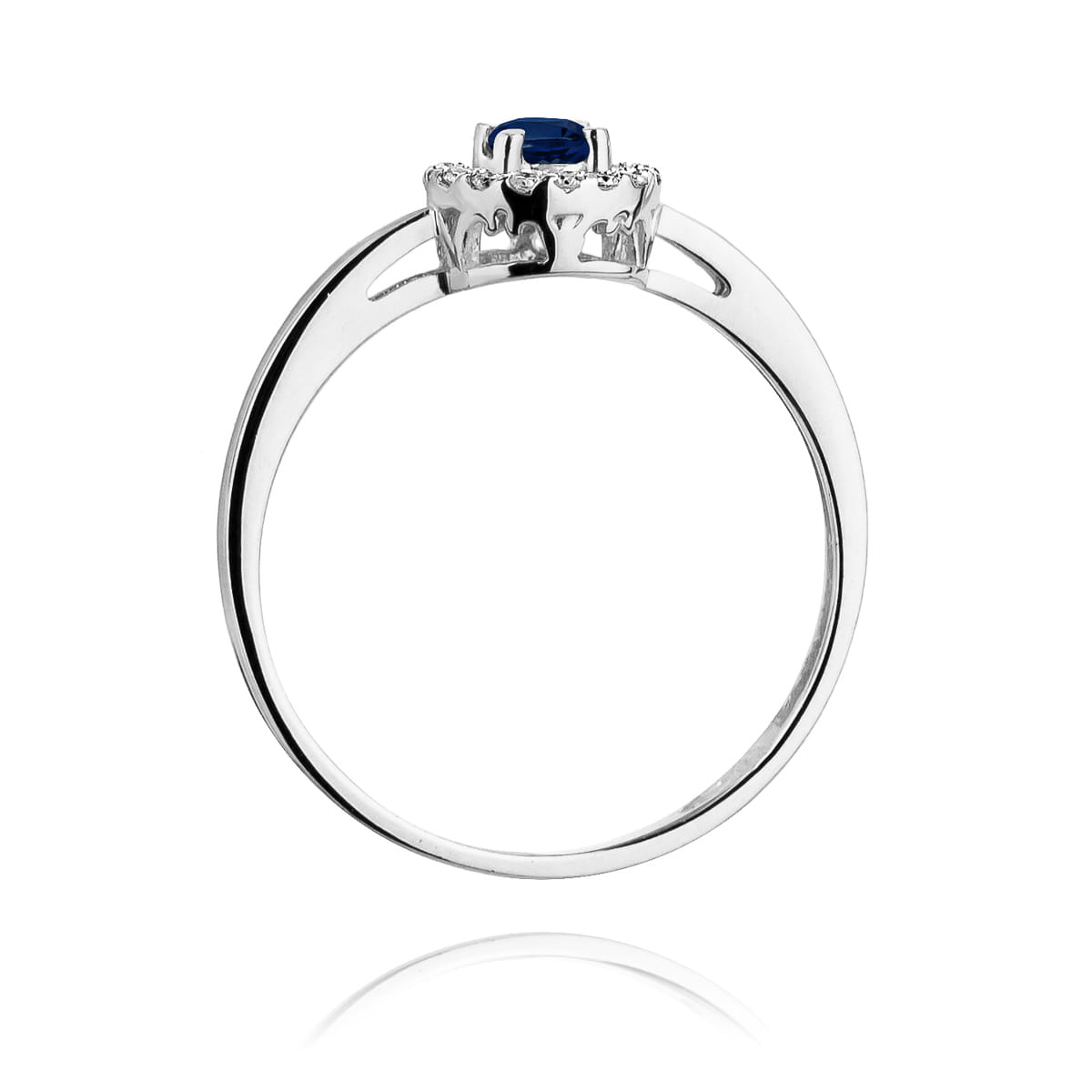 Inel Aur 9K cu Safir 0.15 ct si Diamante Naturale 0.08 ct