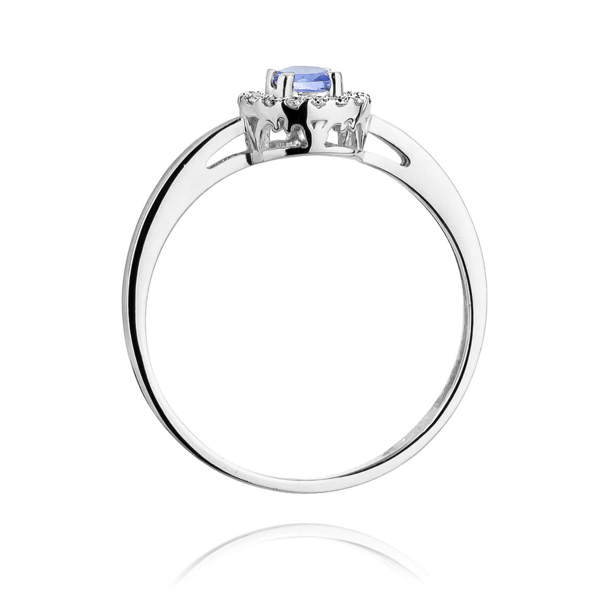 Inel Aur 9K cu Tanzanit 0.15 ct si Diamante Naturale 0.08 ct