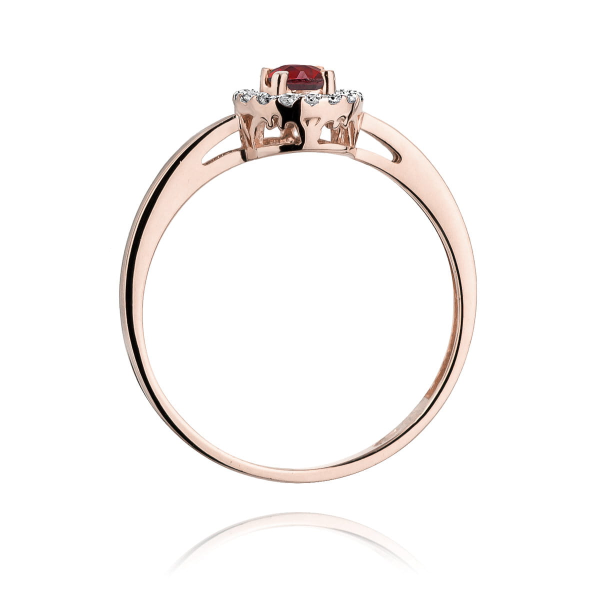 Inel Aur 9K cu Rubin 0.15 ct si Diamante Naturale 0.08 ct