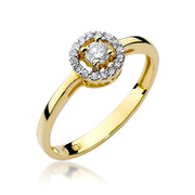 Inel Aur 9K cu Diamante Naturale 0.20 ct