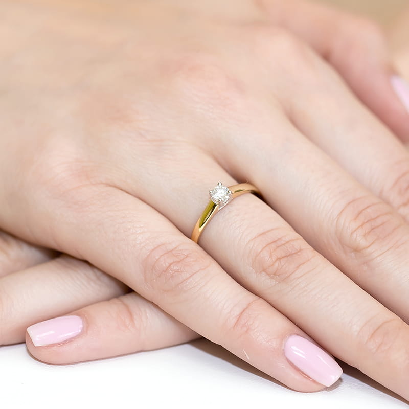 Inel Aur 14K W0239 Diamant Cultivat 0.20ct