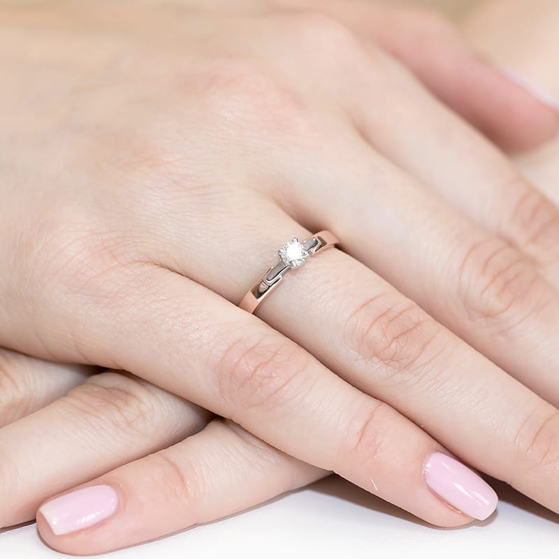 Inel Aur 14K W0241 Diamant Cultivat 0.20ct