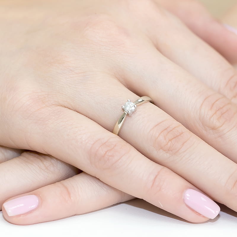 Inel Aur 9K cu Diamant Natural 0.20 ct