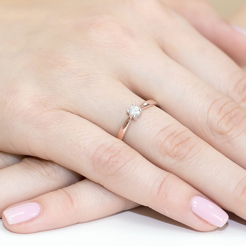Inel Aur 14K W0242 Diamant Cultivat 0.20ct