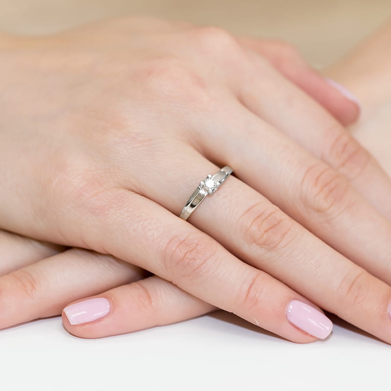 Inel Aur 9K cu Diamant Natural 0.12 ct