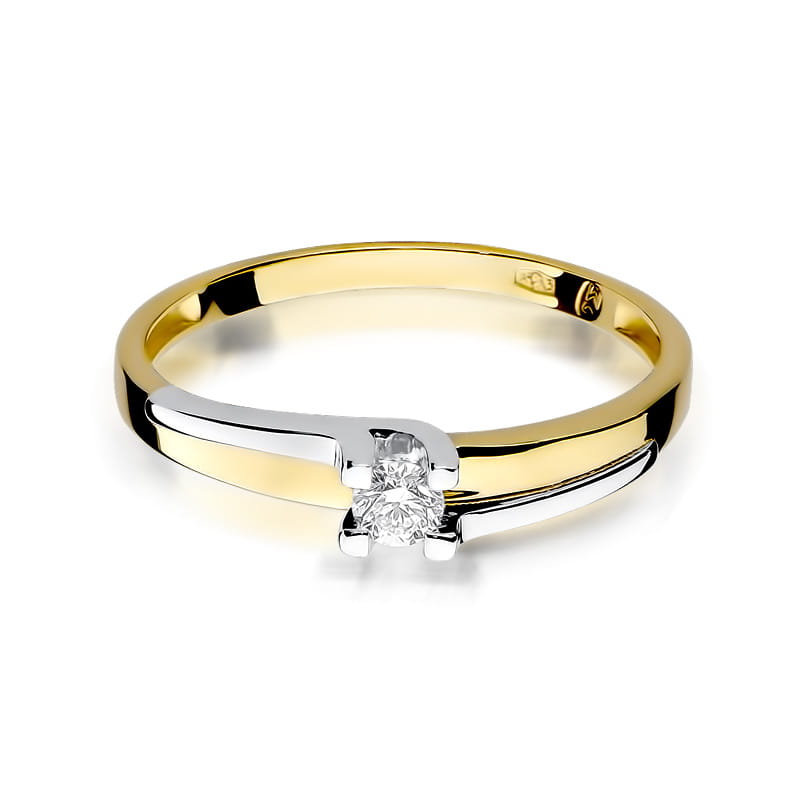 Inel Aur 9K cu Diamant Natural 0.12 ct