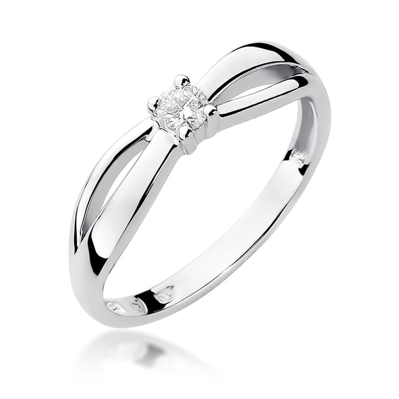 Inel Aur 9K cu Diamant Natural 0.10 ct