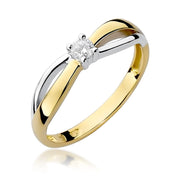 Inel Aur 9K cu Diamant Natural 0.10 ct