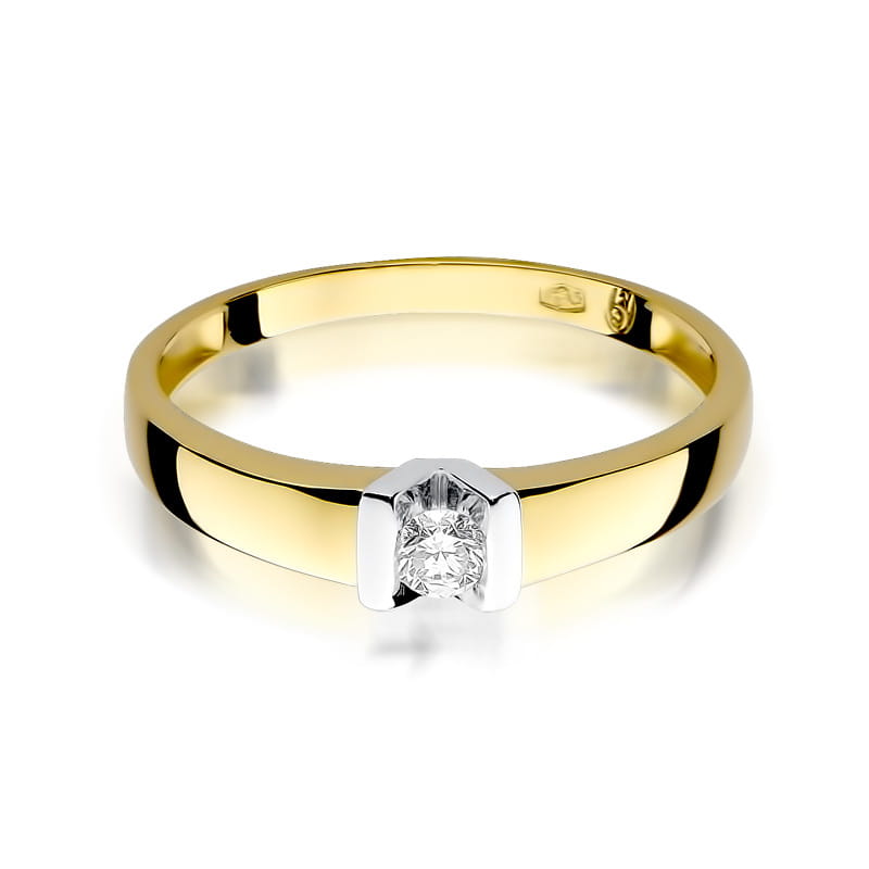 Inel Aur 9K cu Diamant Natural 0.10 ct