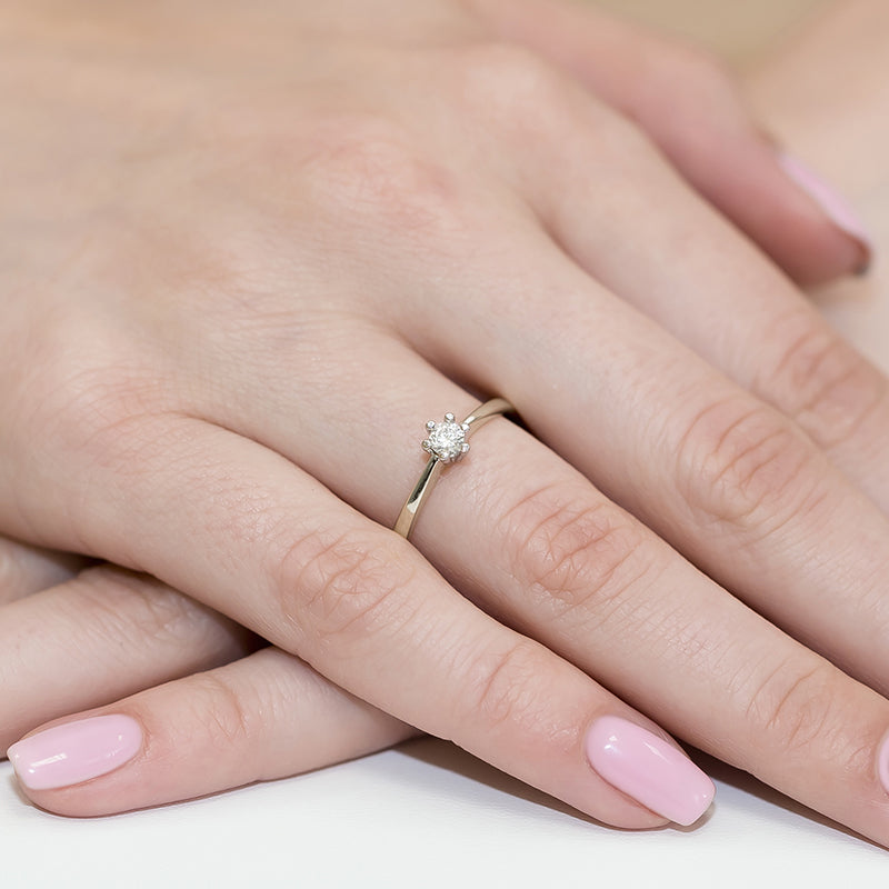 Inel Aur 14K cu Diamant de Laborator 0.20 ct