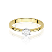 Inel Aur 14K cu Diamant de Laborator 0.15 ct