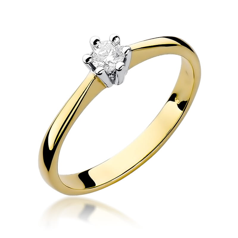 Inel Aur 9K cu Diamant Natural 0.15 ct