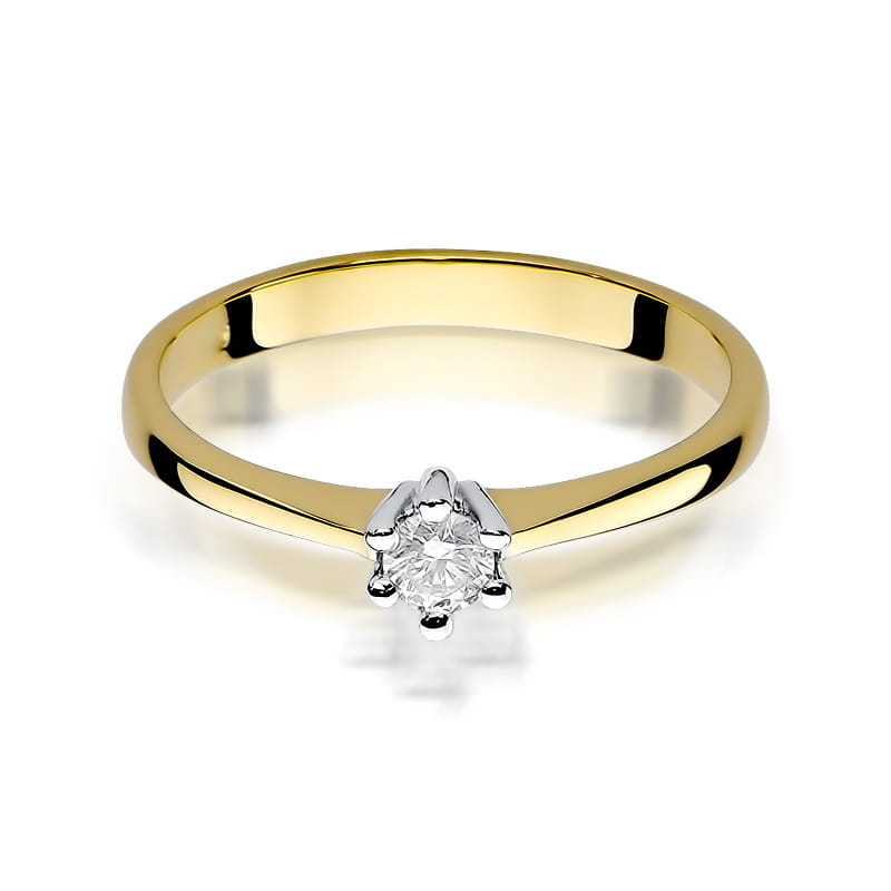 Inel Aur 9K cu Diamant Natural 0.15 ct