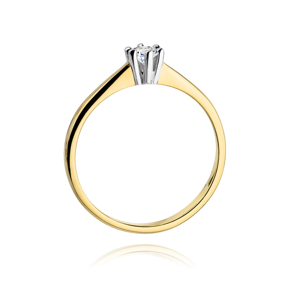 Inel Aur 9K cu Diamant Natural 0.15 ct