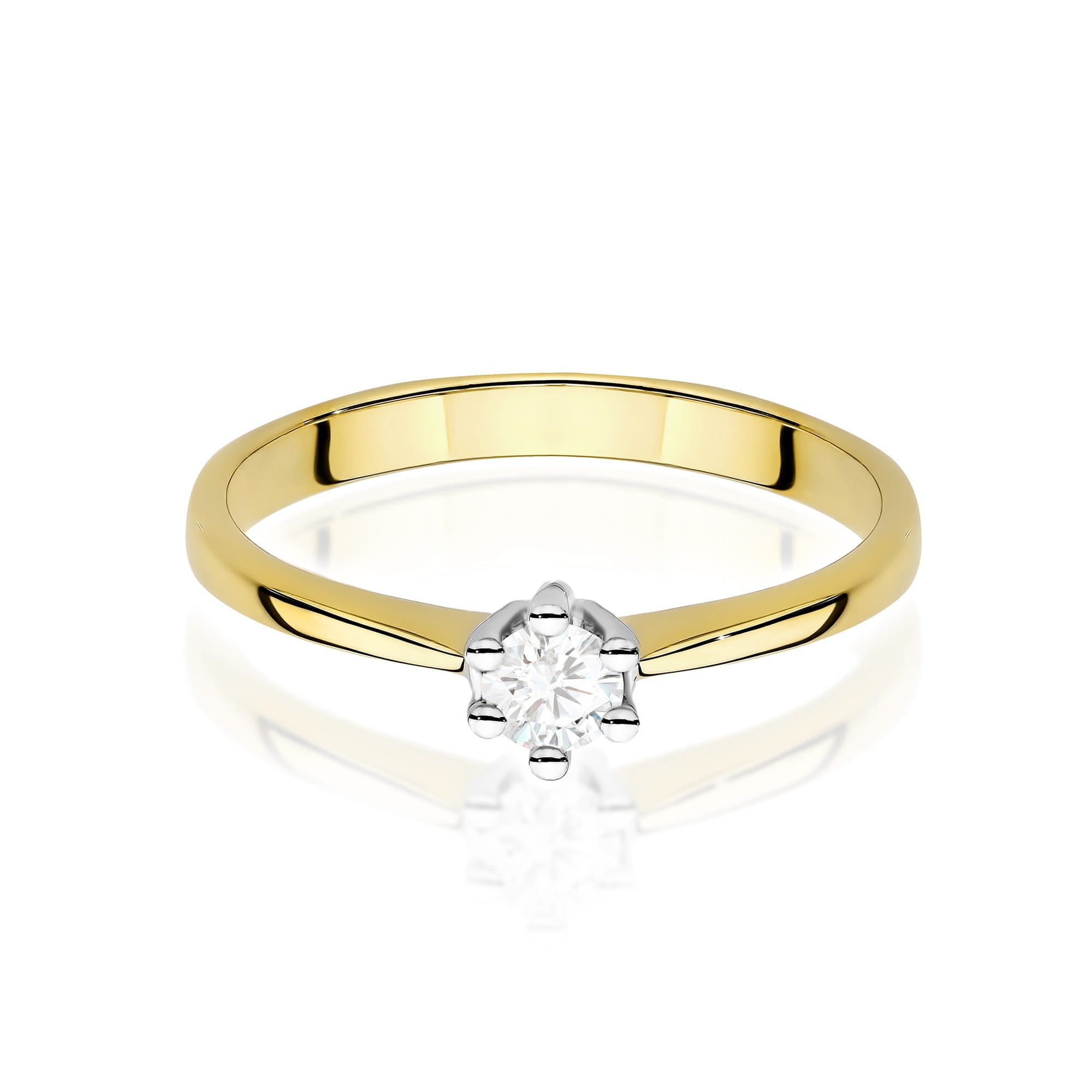 Inel Aur 9K cu Diamant de Laborator 0.15 ct