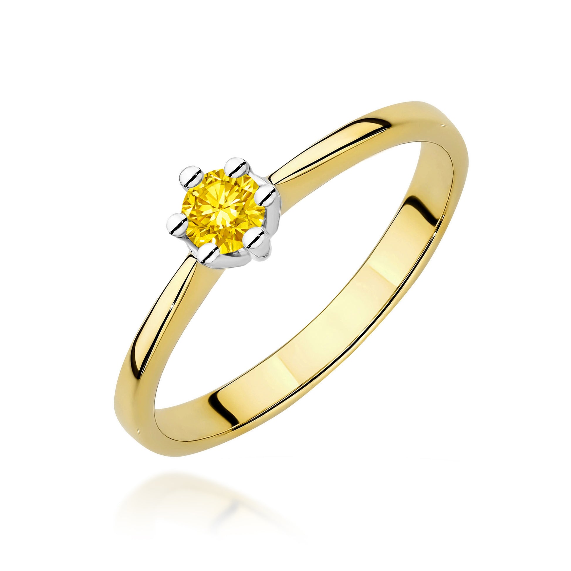 Inel Aur 9K cu Diamant Natural 0.15 ct