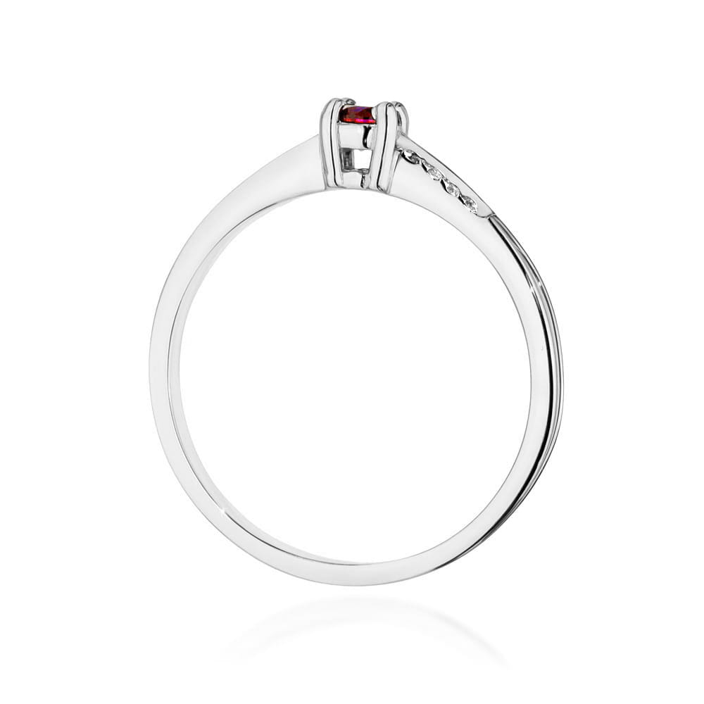 Inel Aur 14K cu Rubin 0.15 ct si Diamante 0.04 ct