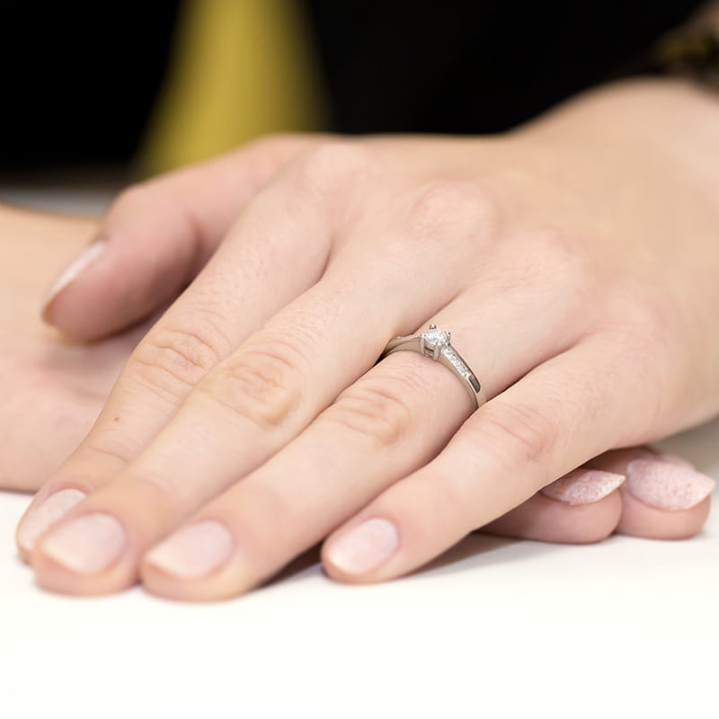 Inel Aur 9K cu Diamante Naturale 0.19 ct