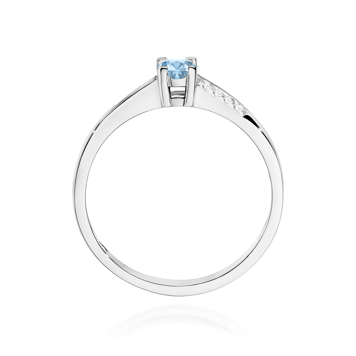 Inel Aur 9K cu Diamante Albastru de Laborator 0.19 ct