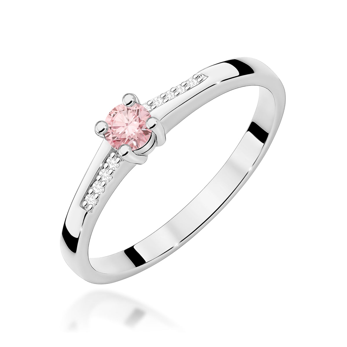 Inel Aur 9K cu Diamante Roz de Laborator 0.19 ct