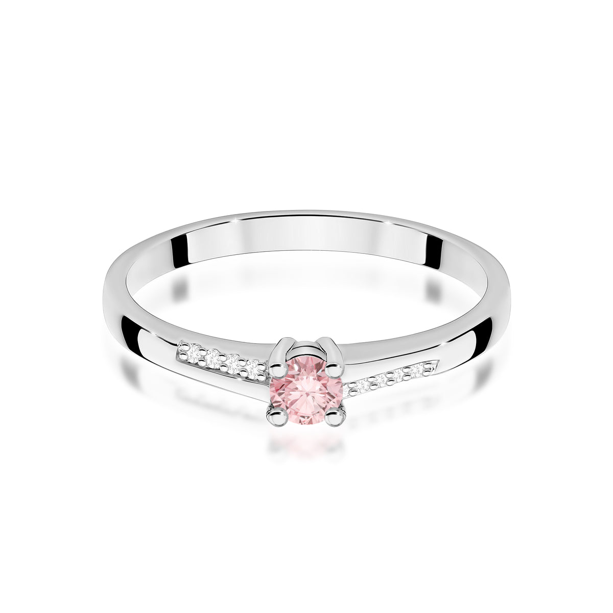 Inel Aur 9K cu Diamante Roz de Laborator 0.19 ct