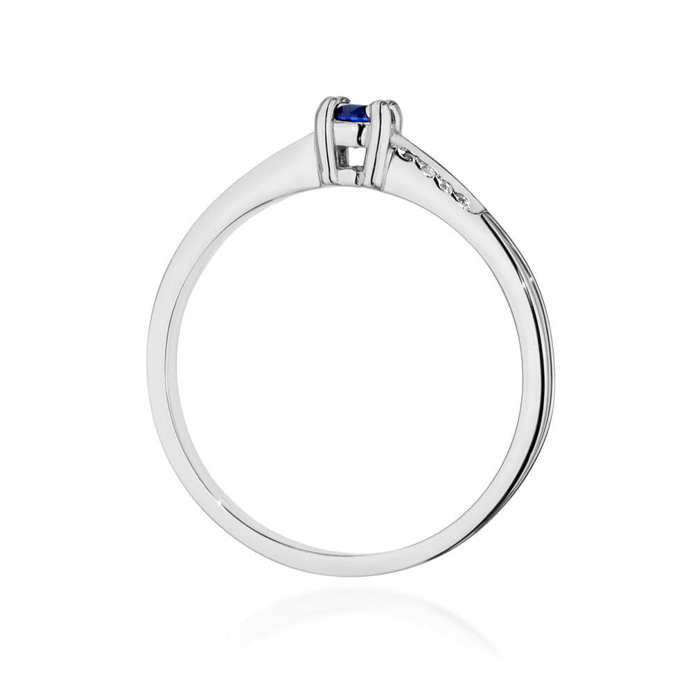 Inel Aur 9K cu Safir 0.15 ct si Diamante Naturale 0.04 ct