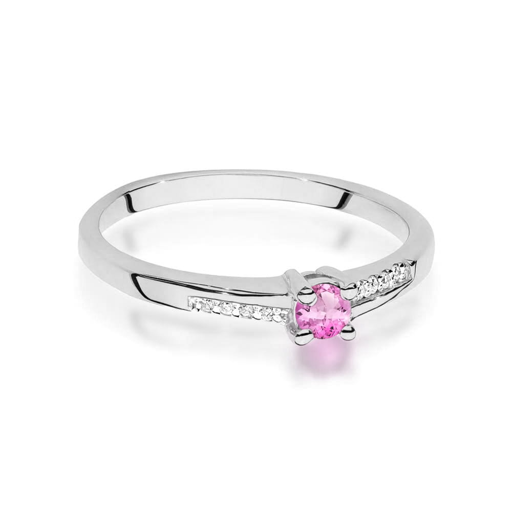 Inel Aur 9K cu Topaz Swiss 0.15 ct si Diamante Naturale 0.04 ct