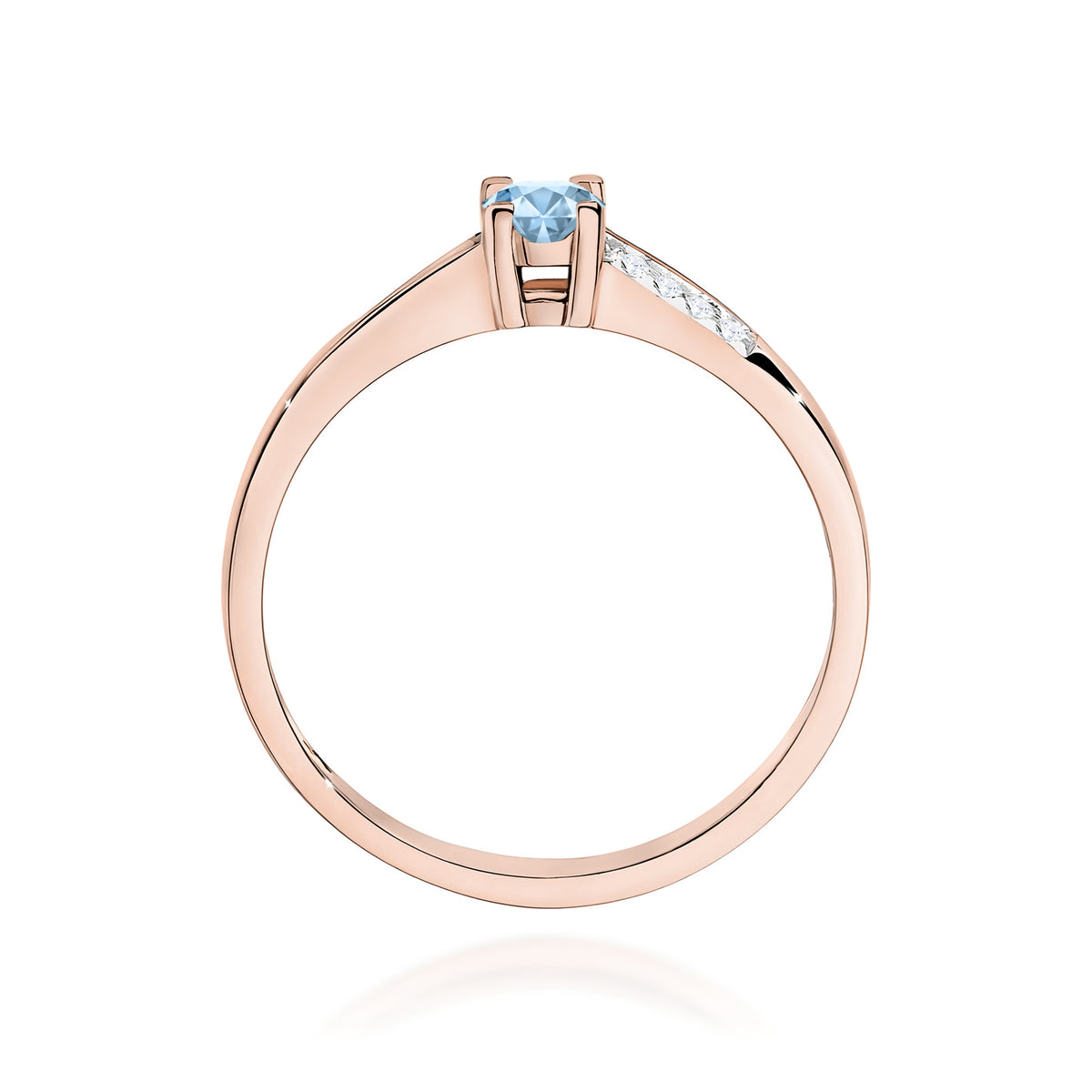 Inel Aur 14K cu Diamante Albastru de Laborator 0.19 ct