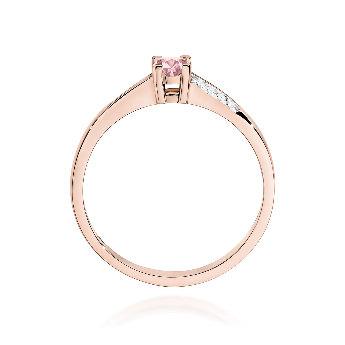 Inel Aur 14K cu Diamante Roz de Laborator 0.19 ct