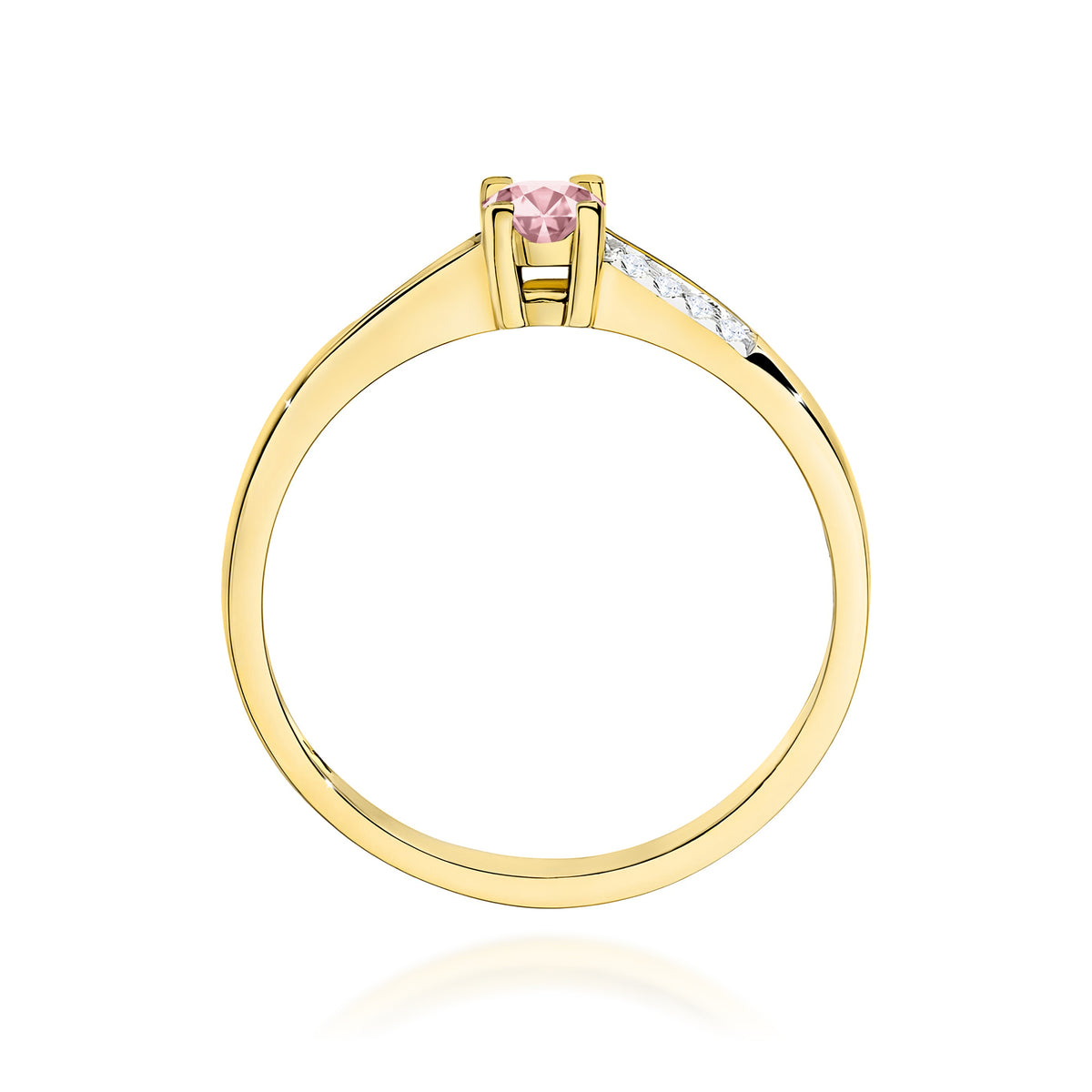 Inel Aur 14K cu Diamante Roz de Laborator 0.19 ct