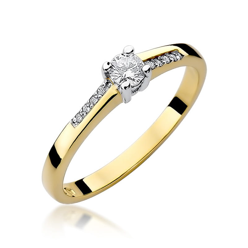 Inel Aur 9K cu Diamante Naturale 0.19 ct