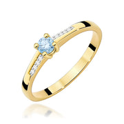Inel Aur 9K cu Diamante Albastru de Laborator 0.19 ct