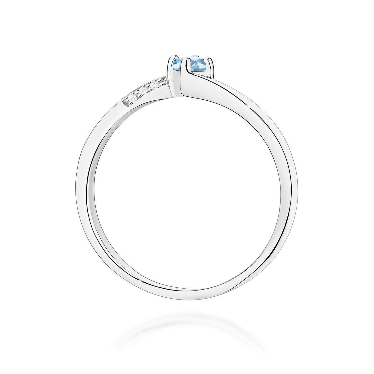 Inel Aur 14K cu Diamante Albastru de Laborator 0.19 ct